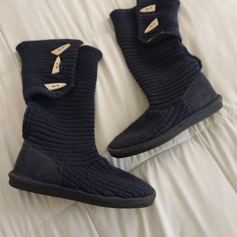BearPaw Women's Knit Over-the-Knee Boot in Dark Navy